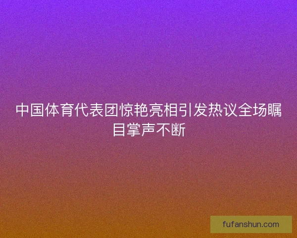 中国体育代表团惊艳亮相引发热议全场瞩目掌声不断