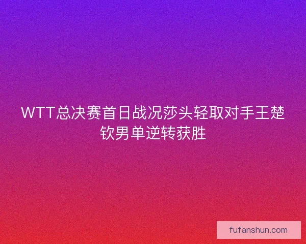 WTT总决赛首日战况莎头轻取对手王楚钦男单逆转获胜